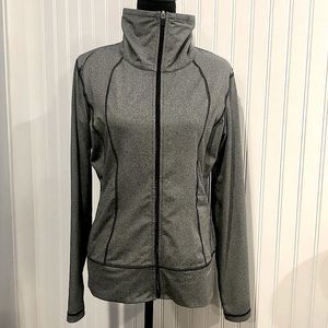 EDDIE BAUER Women’s Grey Full Zipper Motion Stretch Sweatshirt Sz Large